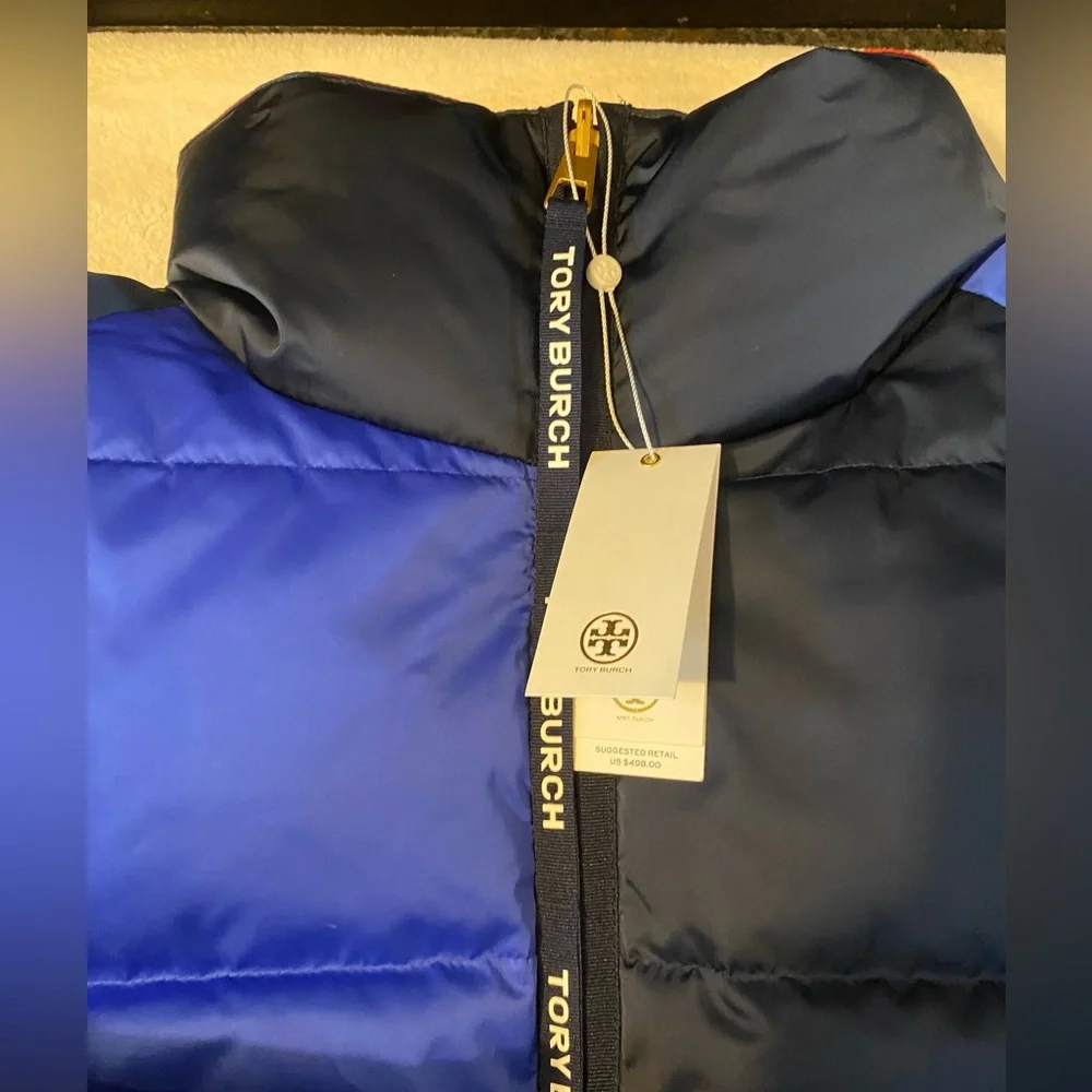 Tory Burch Reversible Color Block Puffer Jacket